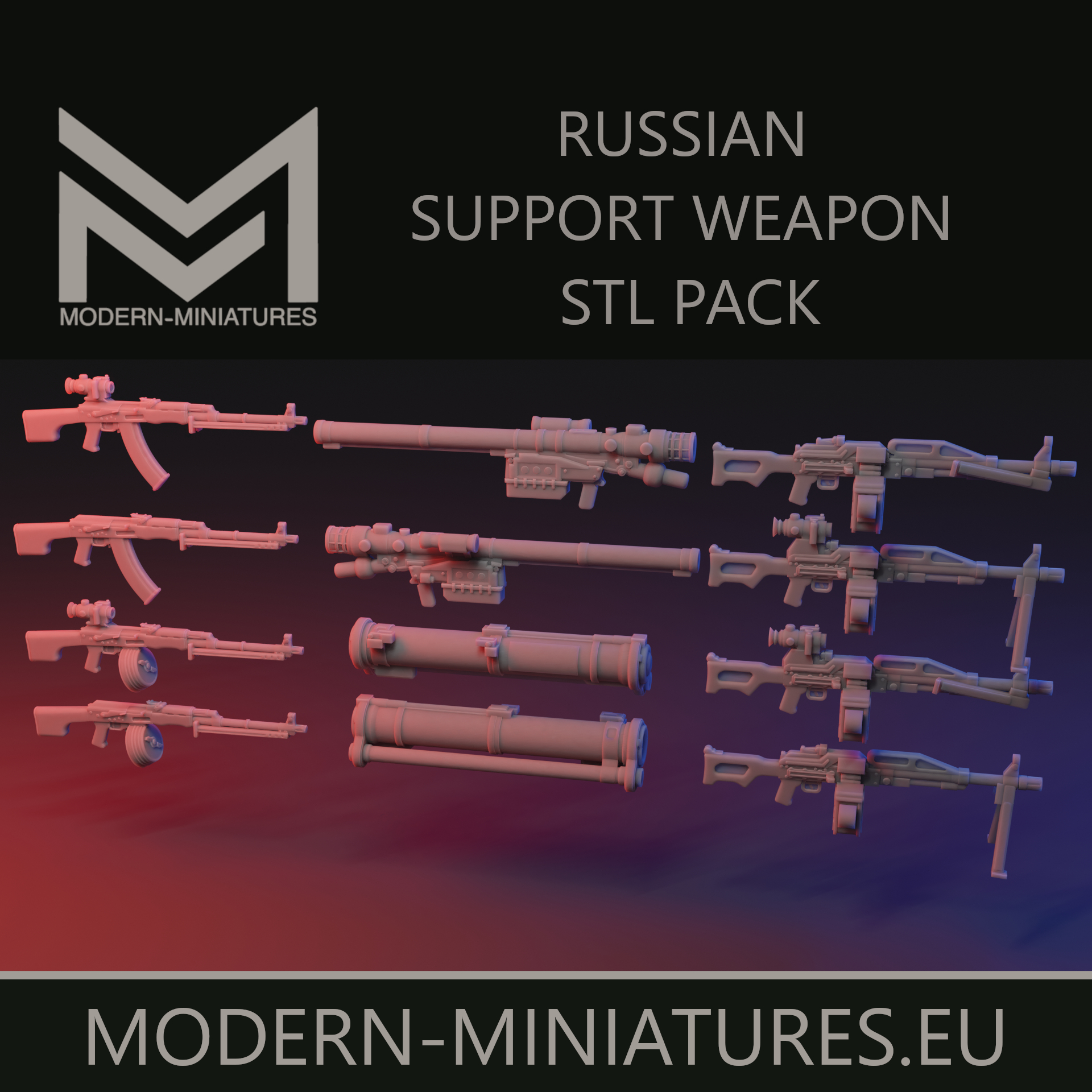 Russian Support Weapons PKP MMG, RPK 74, RPG 30, SA-18 IGLA